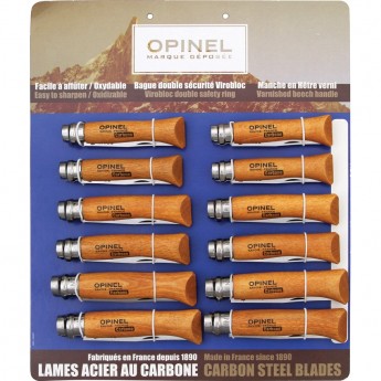 Набор-дисплей OPINEL T085 из 12 ножей разных размеров из углеродистой стали 182085