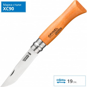 Нож OPINEL №8, углеродистая сталь, рукоять из дерева бука, блистер 000402 Нож OPINEL №8, углеродистая сталь, рукоять из дерева бука, блистер 000402